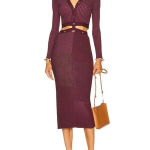 SIMKHAI Jonie MIDI Dress in Mulberry - cutout or not